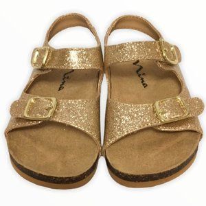 Nina glitter gold sandals Toddler 7